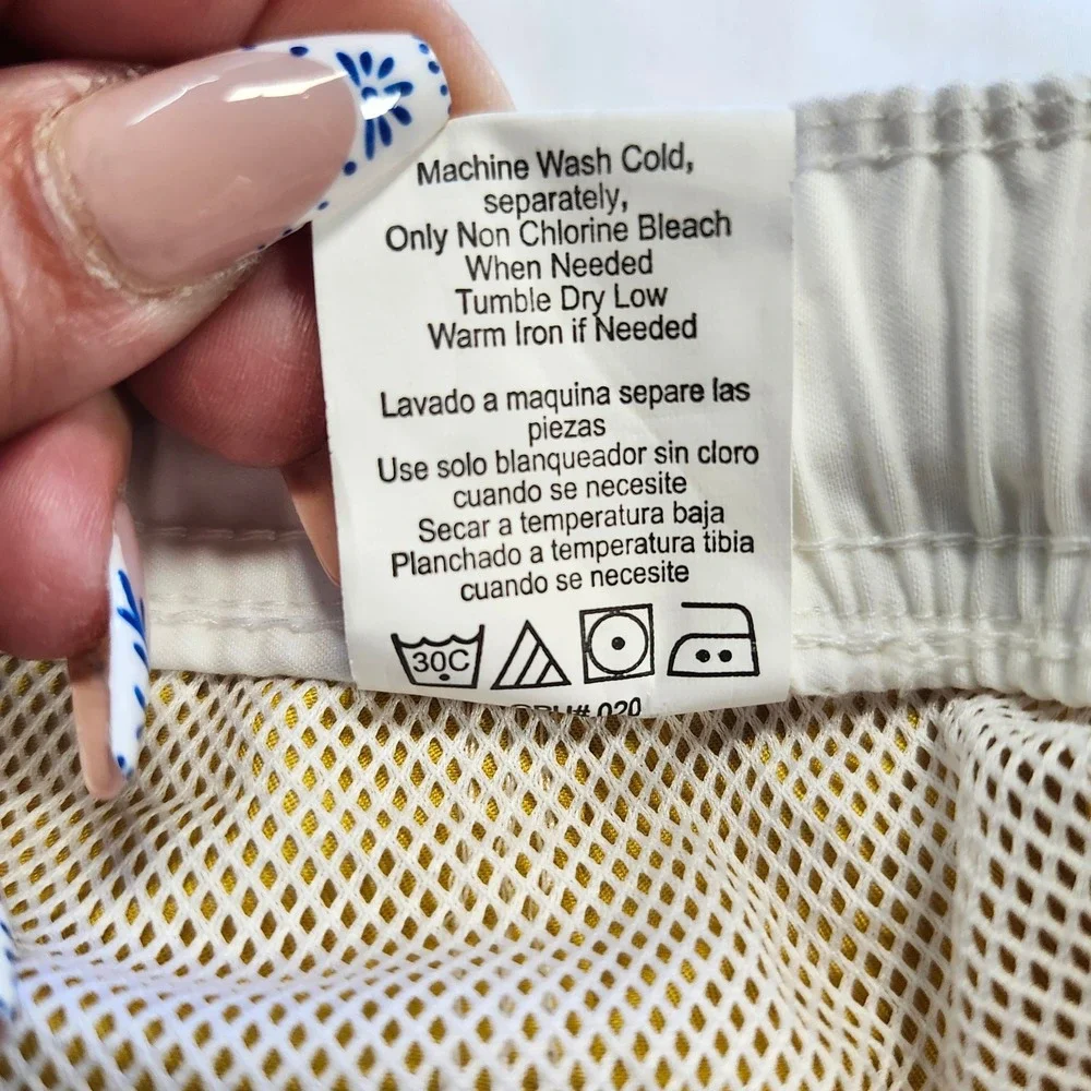Counter Culture Mens 2XL Cargo Swim Trunks‎ Y2K Yellow Board Shorts NWT